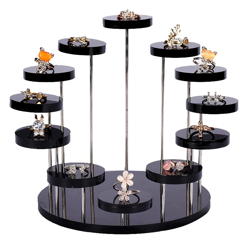 

Multi-Layer Acrylic Ring Display Stand Earring Jewelry Holder Rack Gemstone Showcase Mini Action Figure Storage Shelf