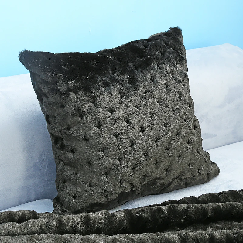 Home Decor Dropshipping Center Back Faux Fur Cushion Decorative Pillows for Modern Living Room  PillowChairs Sofa Bed 45*45cm