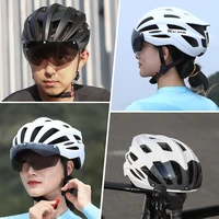 WEST BIKING Cycling Helmet With LED Light Goggles Photochromic Lens Bicycle Helmet Men Safe Cap MTB Road Bike Motorcycle Helmet 2