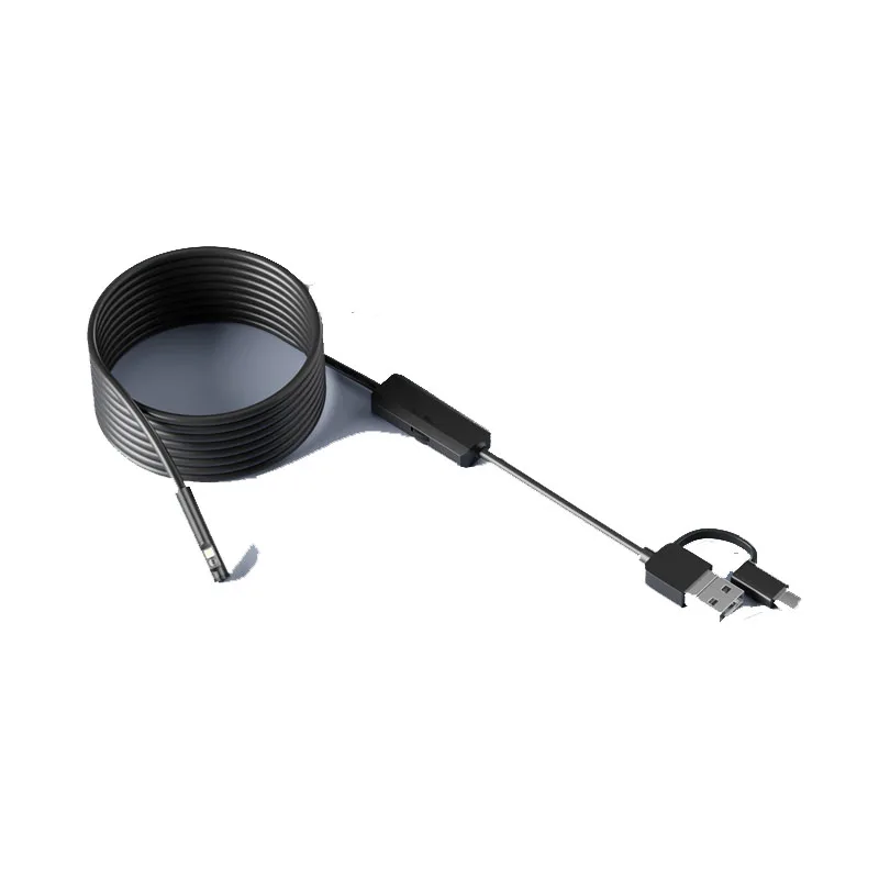 5.5mm/8mm 내시경 카메라 IP68 방수 듀얼 렌즈 9LED HD 1080P 마이크로 USB 유형 C 3in1 엄밀한 케이블 내시경 자동차 검사