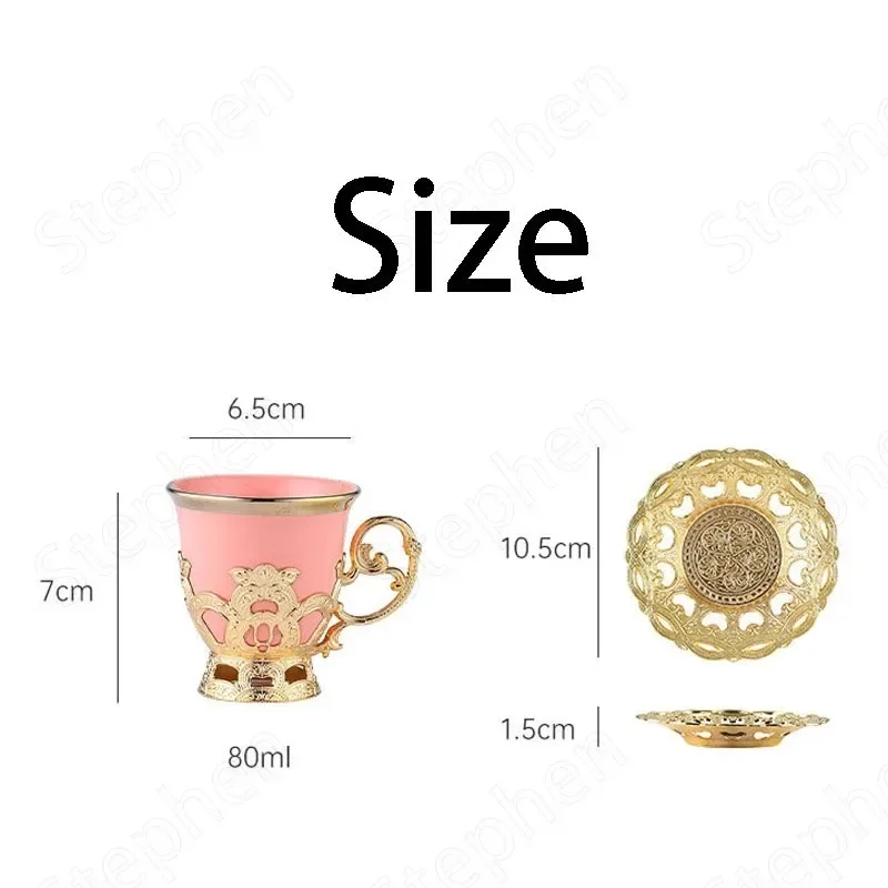 أكواب قهوة تركية ذهبية على الحدود رمضان ، طقم أكوا...