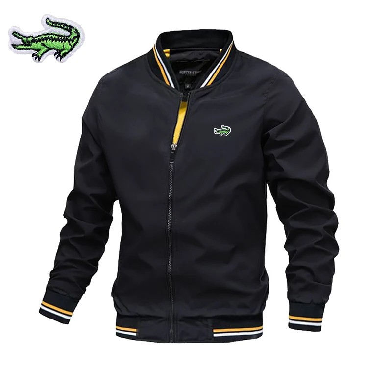 

Men's Business Casual Jacket New Autumn and Winter Embroidery CARTELO Stand Collar Zipper Sports Coat High Quality Jacke for Men
