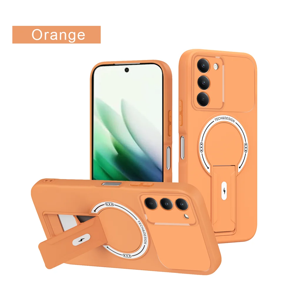 Enhanced Magnetic Lens Protection Foldable Phone Case with Soft Back Cover
