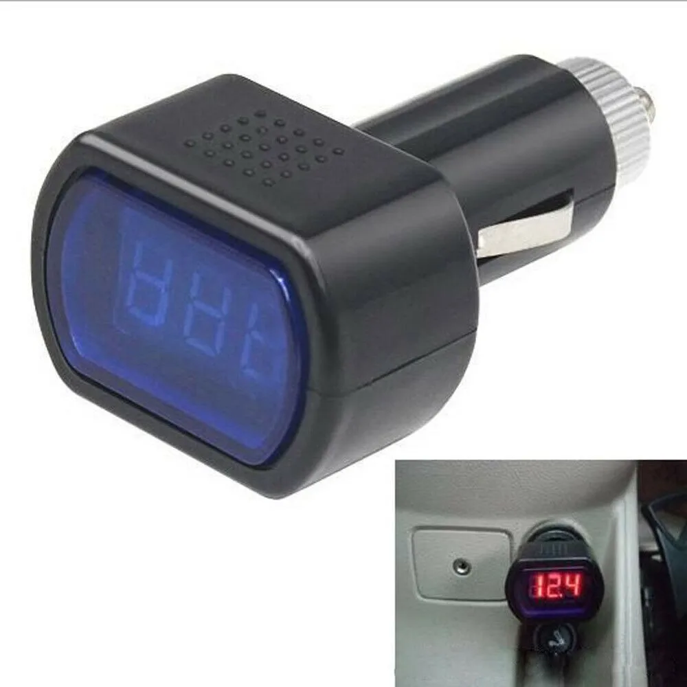 

1x Black ABS Digital LED Car Lighter Battery Volt Tester Voltage Gauge Meter Monitor For DC 12V/ 24V Automobiles Interior Part