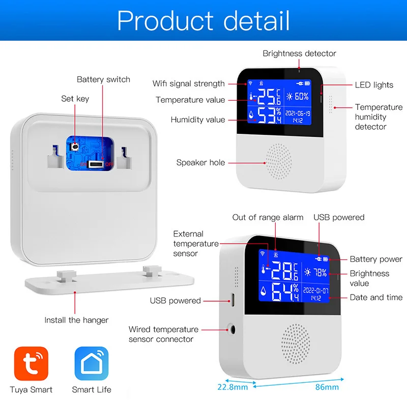 Smart Life Tuya Temperature Humidity Sensor | Humidity Sensor Smart Home  Wifi - Wifi - Aliexpress