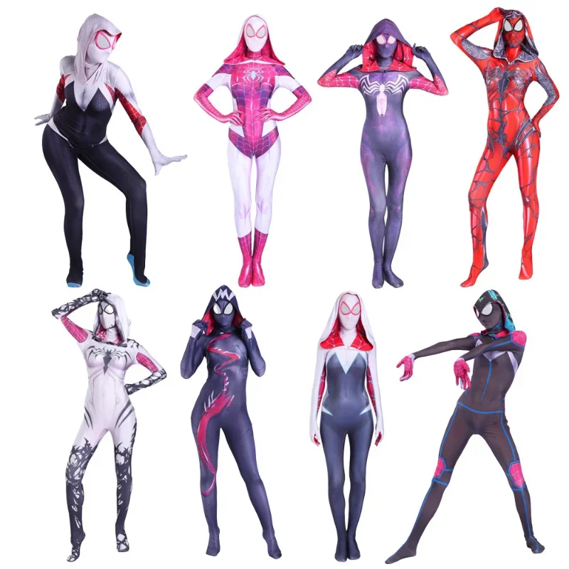 Costume Zentai Da Donna E Da Ragazza Spider Wen Stacy Cosplay Per Venom Wen Halloween Cosplay Tuta Da Ragno Femminile Per Tute Per Bambini