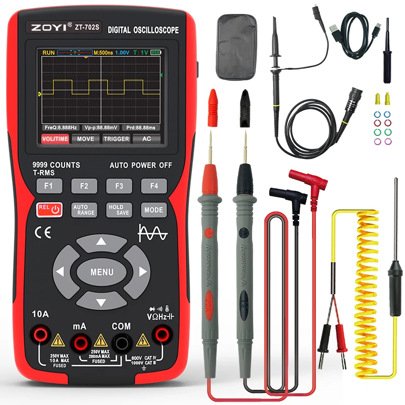 ZT 702s 2in1 Digital Oscilloscope Multimeter 9999 Counts