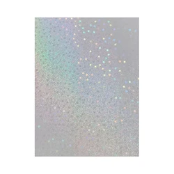 Holographic Glitter Sticker Paper - 50 Sheets, 2.9×4.1 inch, Clear Self-Adhesive Overlay Film (Sand Star)