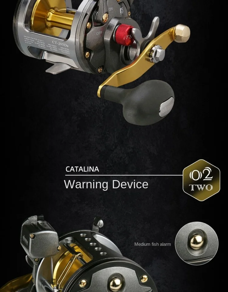 Okuma CATALINA Titanium Plated Fishing Reel with Code Table