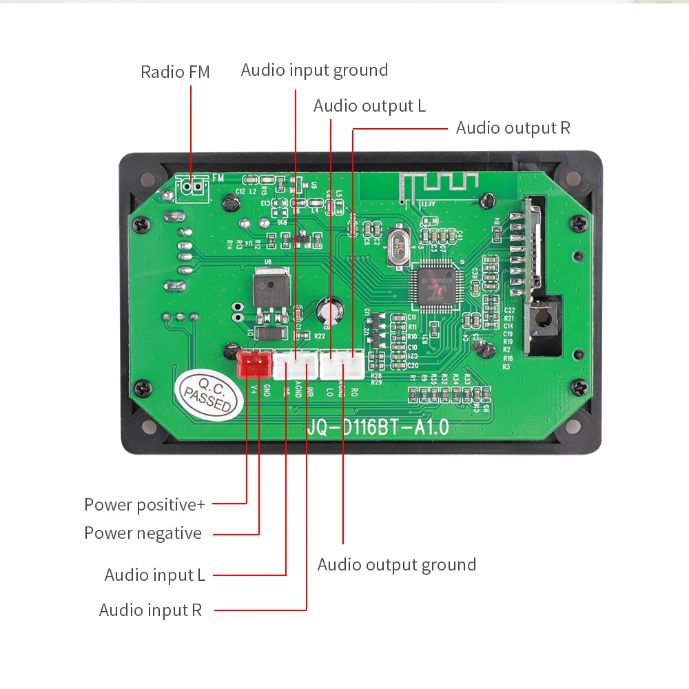 DC 5V 12V MP3 Decoder Board Decoder Bluetooth 5.0 LCD Display MP3 Player Audio Module TF USB FM Car Radio Handsfree For Speaker