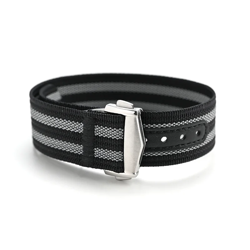 Premium Nylon NATO Watch Strap with Sport Folding Clasp - Canvas Belt in 20mm/22mm Sizes