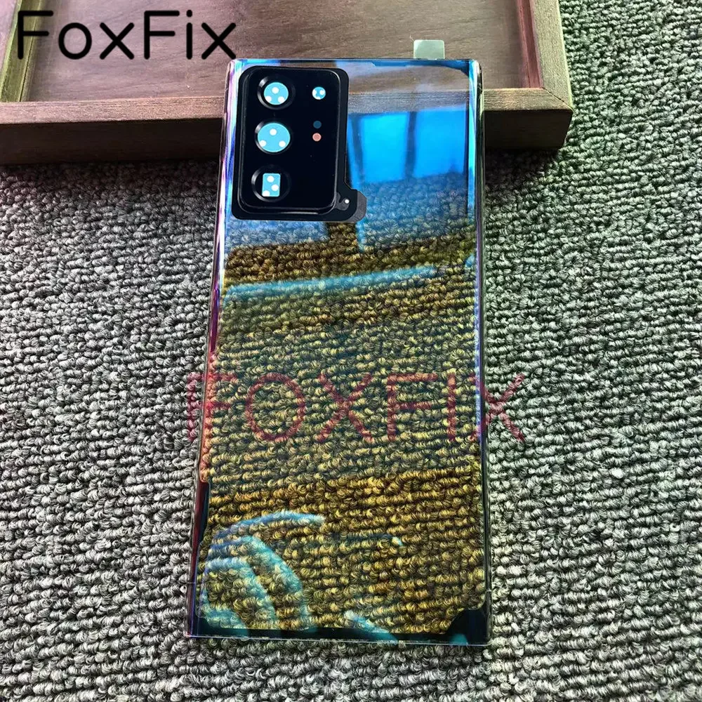 삼성 Galaxy Note 20 Ultra Note20 Ultra 5G 교체 + 스티커 용 투명 투명 후면 유리 도어 배터리 커버로 수정됨