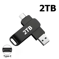 Ultra High - Speed 16TB Waterproof Metal Flash Drive with USB 3.2 & Type - C Connectivity (Black - 2TB)