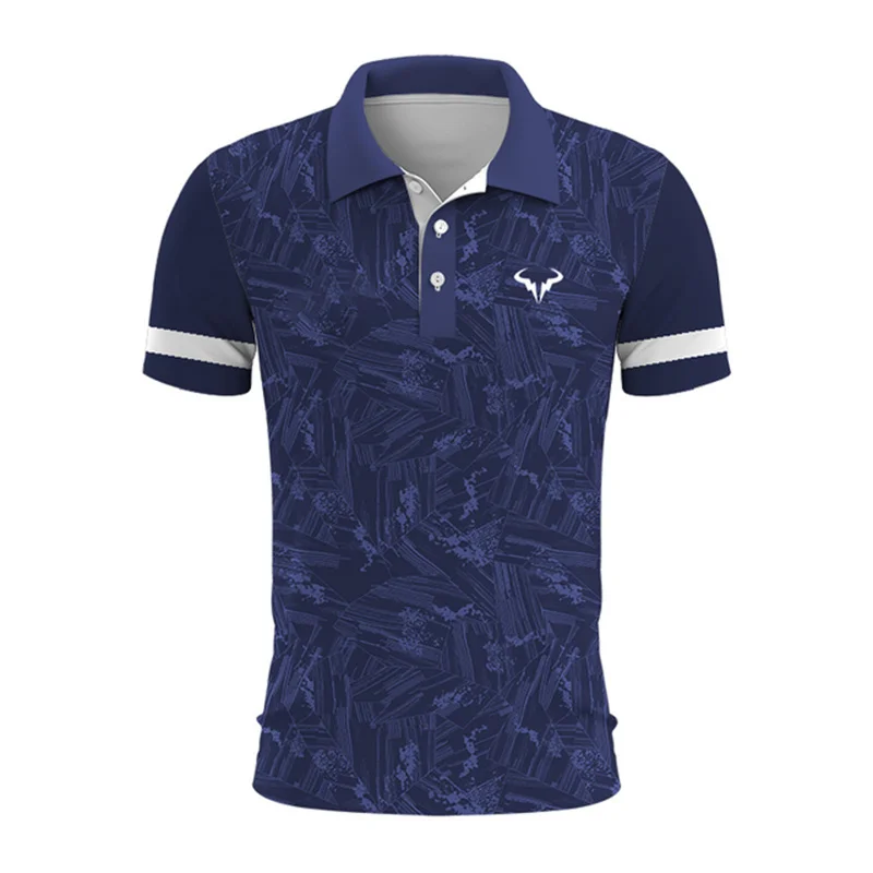 New 3D Printed Striped Style Men Polo Shirt Fashionable Golf Tennis Lapel Short Sleeved Top Loose and Breathable Summer Clothing 9 S774e38ef4b8d40ff8469883d1889283cW