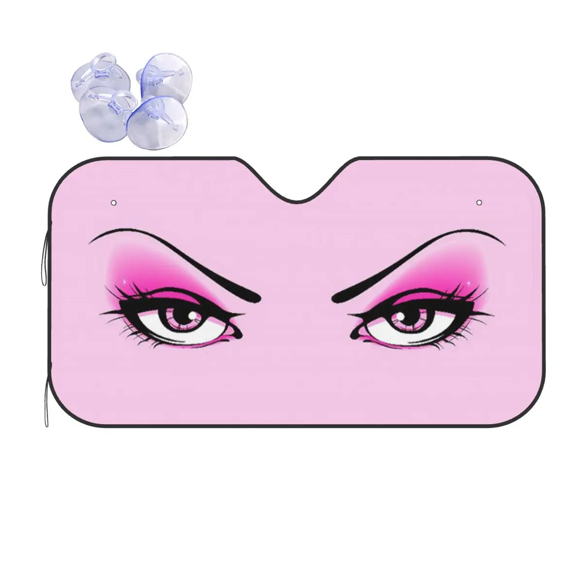 

Pink Eye Windshield Sunshade Cartoon Vintage Cover Front Block Window 76x140cm Sunshade Visor Solar Protect