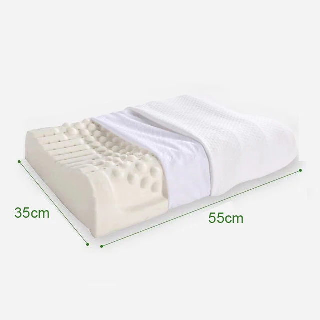 Neck Protect Thailand Pure Natural Latex Massage Pillow Remedial Vertebrae Health Care Orthopedic Sleeping Pillow Slow Rebound