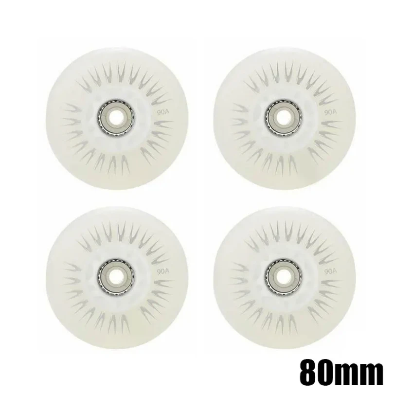1PCS Flash Inline Skate Wheels 90A LED Lighting Skating Wheels 80mm 76mm 72mm Free Skate Slalom Roller Skating Shoes