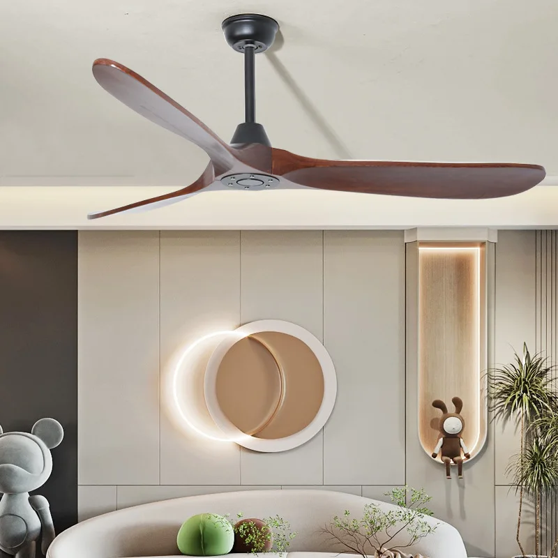 60 inch walnut solid wood ceiling fan retro American style home restaurant hanging fan industrial and commercial outdoor