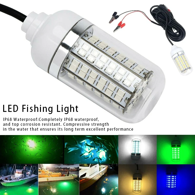 

LED Fishing Light Underwater Fish Finder Lamp Attracts Accessories For Night Fishing