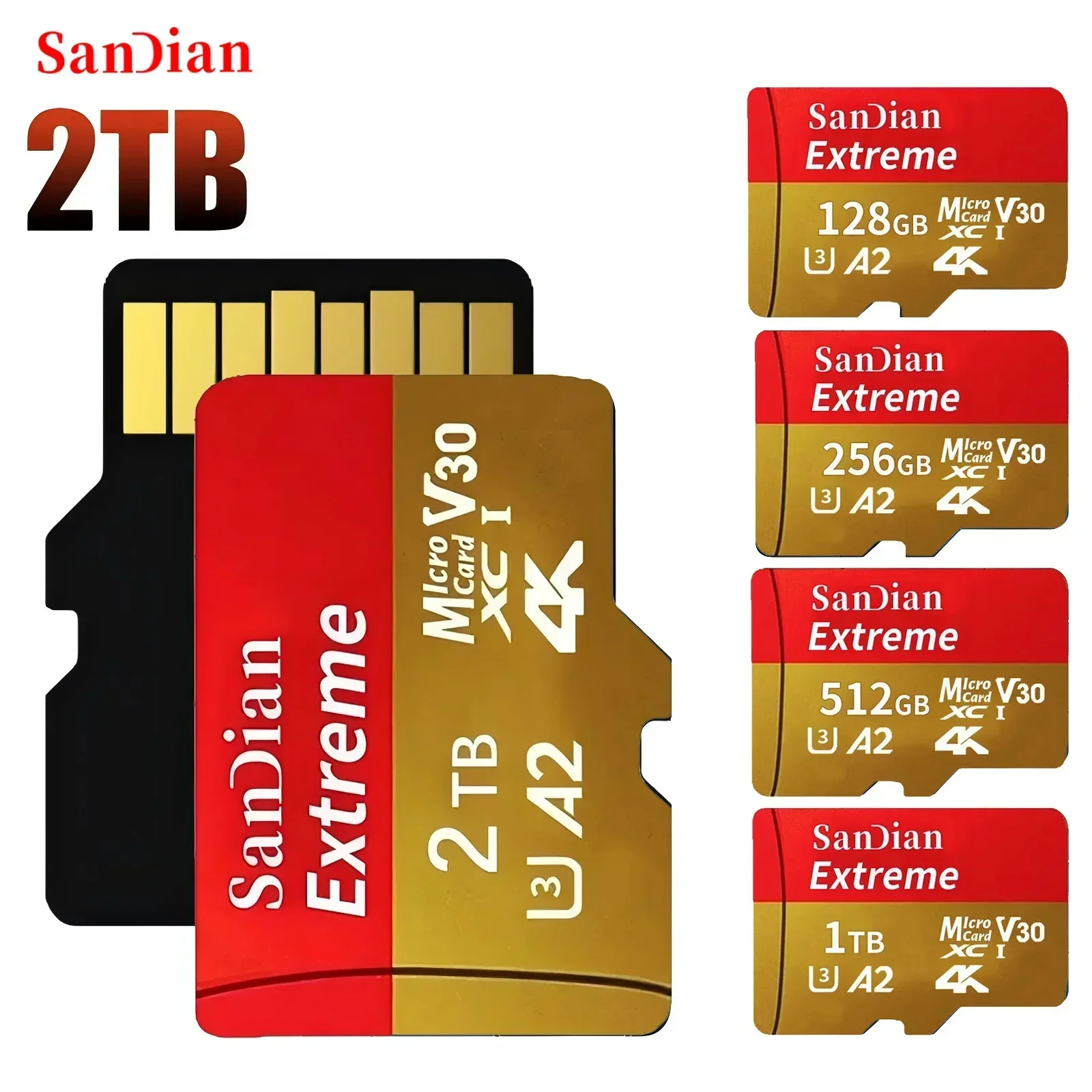 thumbnail image 1 of Tarjeta de memoria original Clase 10, tarjeta TF Flash de 256 GB, 512 GB y 1 TB, tarjetas SD de gran capacidad, tarjetas Micro TF para PC, cámara, teléfono y dron, 1 of 5