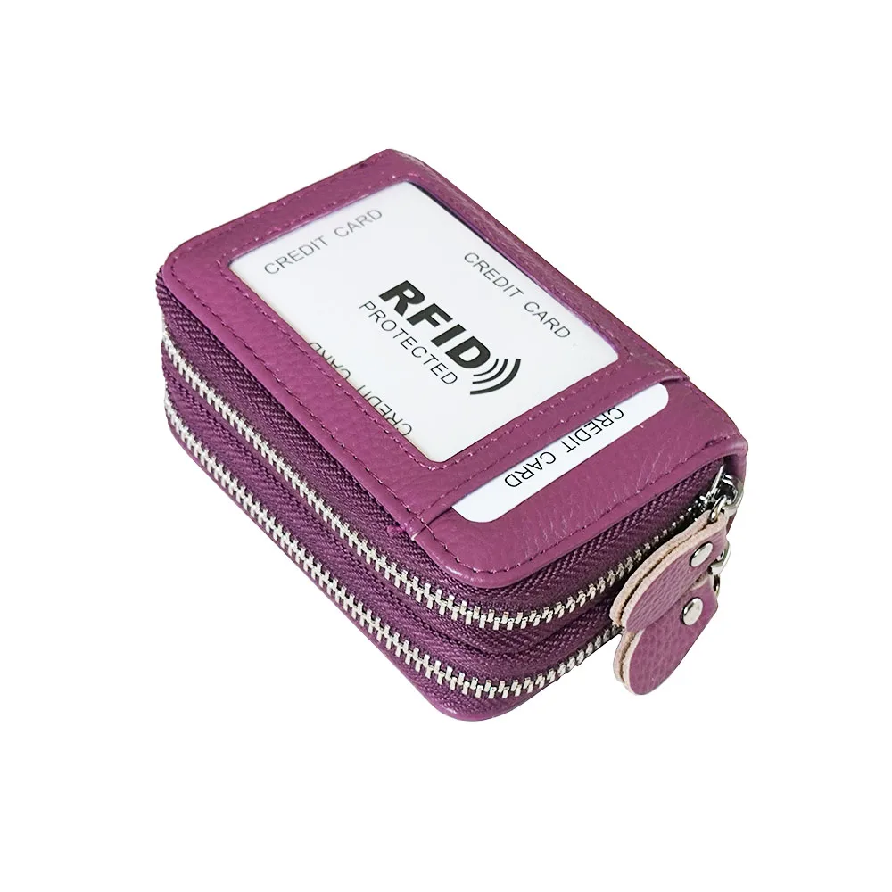 RFID Blocking Fashion Women Card Holder Genuine Leather