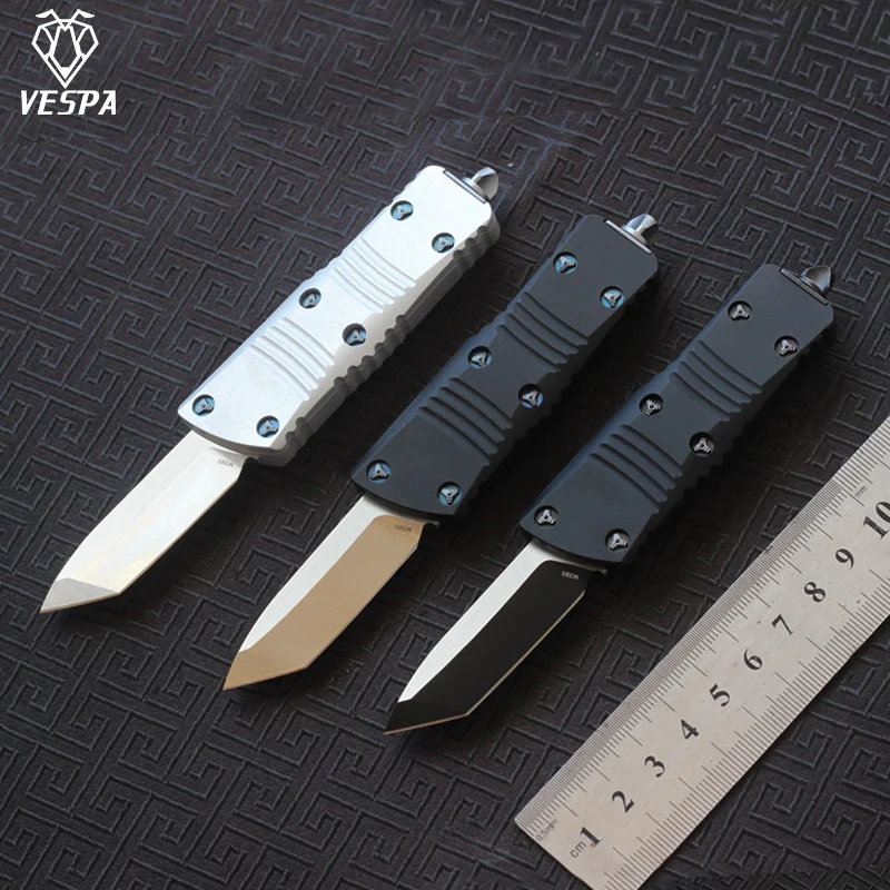 VESPA MiNi knife M390 DE TE blade 7075 aluminum handle Survival EDC Camping hunting outdoor kitchen tool key utility knife 2