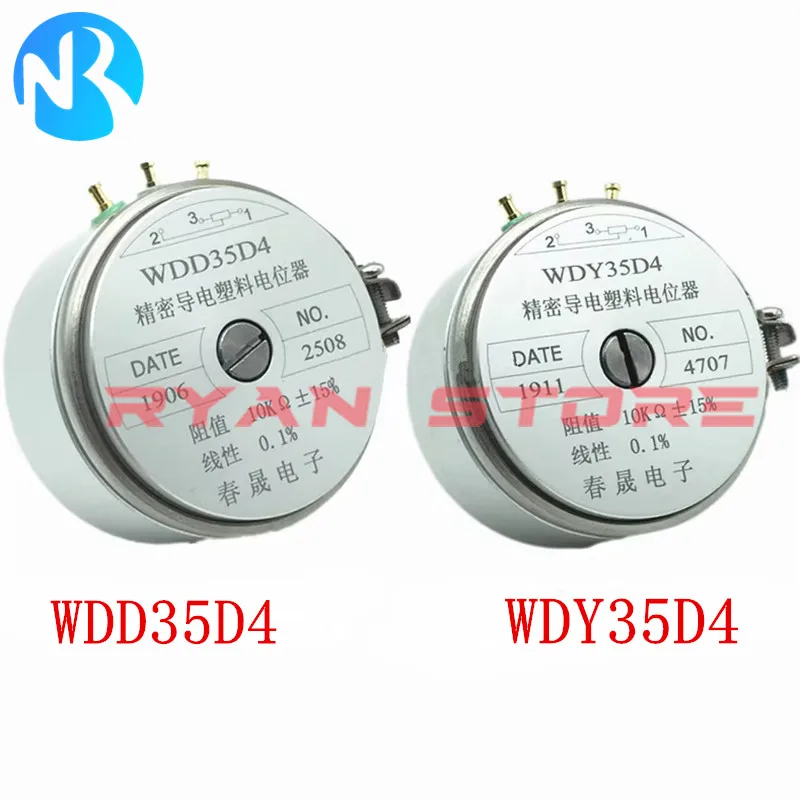 

1 шт. WDD35D4 1K 2K 5K 10K Ом WDY35D4 ведущий пластиковый потенциометр, переключатель вращения на 360 градусов имеет линейность 0.1%