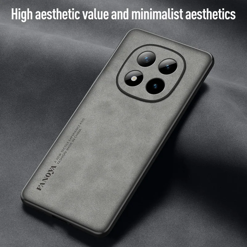 Leather Suede Protective Case with Slim Lens Cover