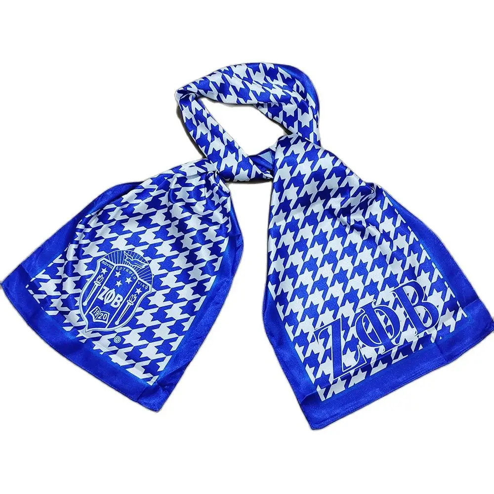 Blue ZETA PHI BETA Friendship Letter Dove Shield Long Scarf with Different Styles