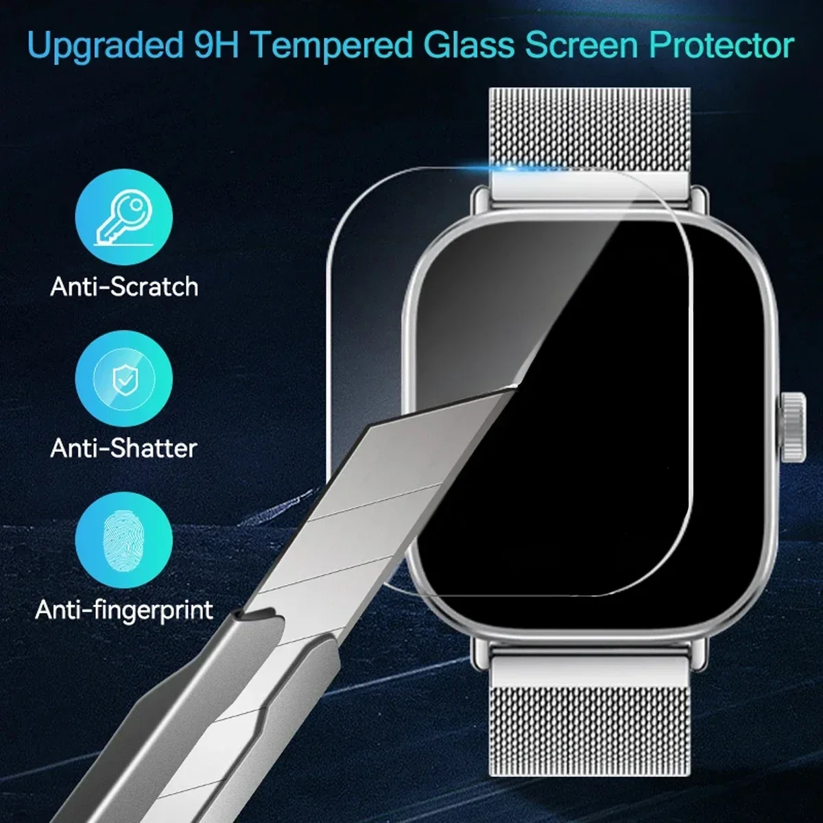 Premium Tempered Glass Screen Protector for Smartwatches - Easy Installation, Superior Protection