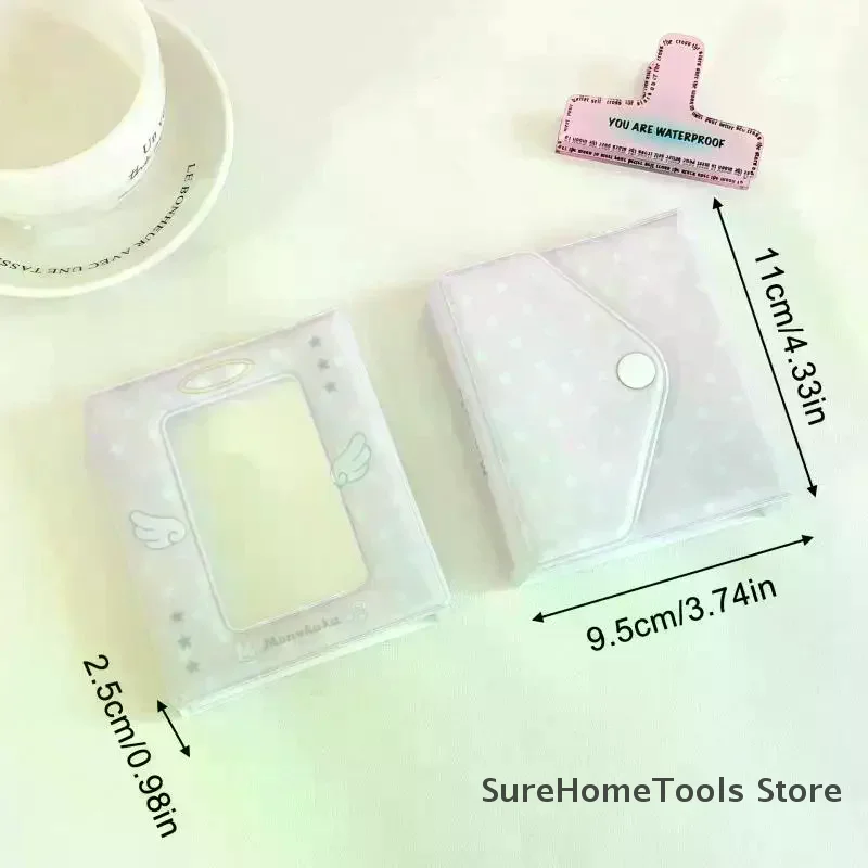 Cartoon 40 Pockets Angel Wings Photo Card Pouch Style Album For 2.3x3.9 Inch Mini Handy Name Card K-pop Star Album With Button