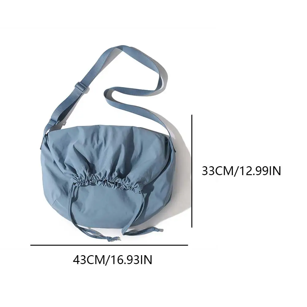 Women Simple Crossbody Bag Large Capacity Drawstring Sling Bag Adjustable Strap Lightweight Shopping Bag Female Travel Bag