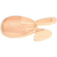 Easter Wooden Rabbit Plate Adorable Wooden Tray Snack Fruit Tray for Parties Holidays Dinners Easter Bunny Plate 1