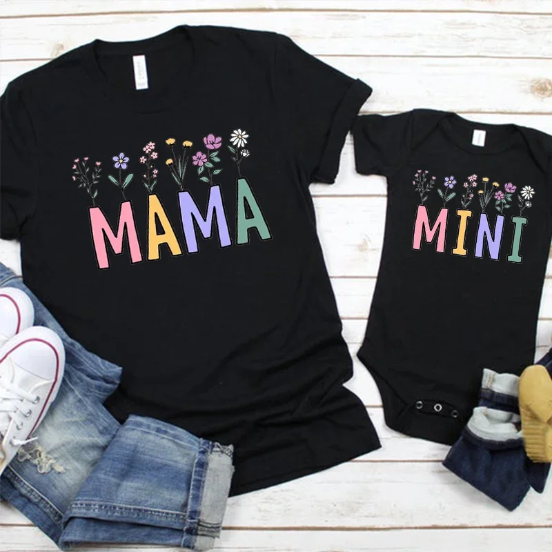 

New Mom Shirt Mother and Daughter Outfits Mama Matching Family Outfits Matching Mommy and Me Tee Summer m