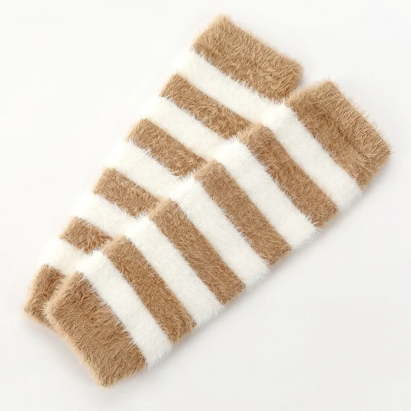 Newborn Baby Socks Cute Striped Socks Infant Kid Cotton Toddlers Leg Warmers Knee Soft Velvet Long Baby For Girls Boy
