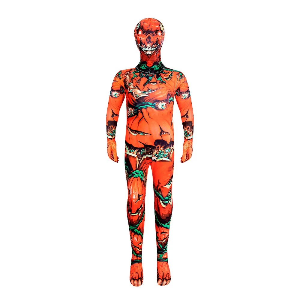

Man Bodysuit Boys Girls Horror Theme Halloween Costume Children Carnival Pumpkin Tight Clothing Zentai Dress Up Catsuit Jumpsuit