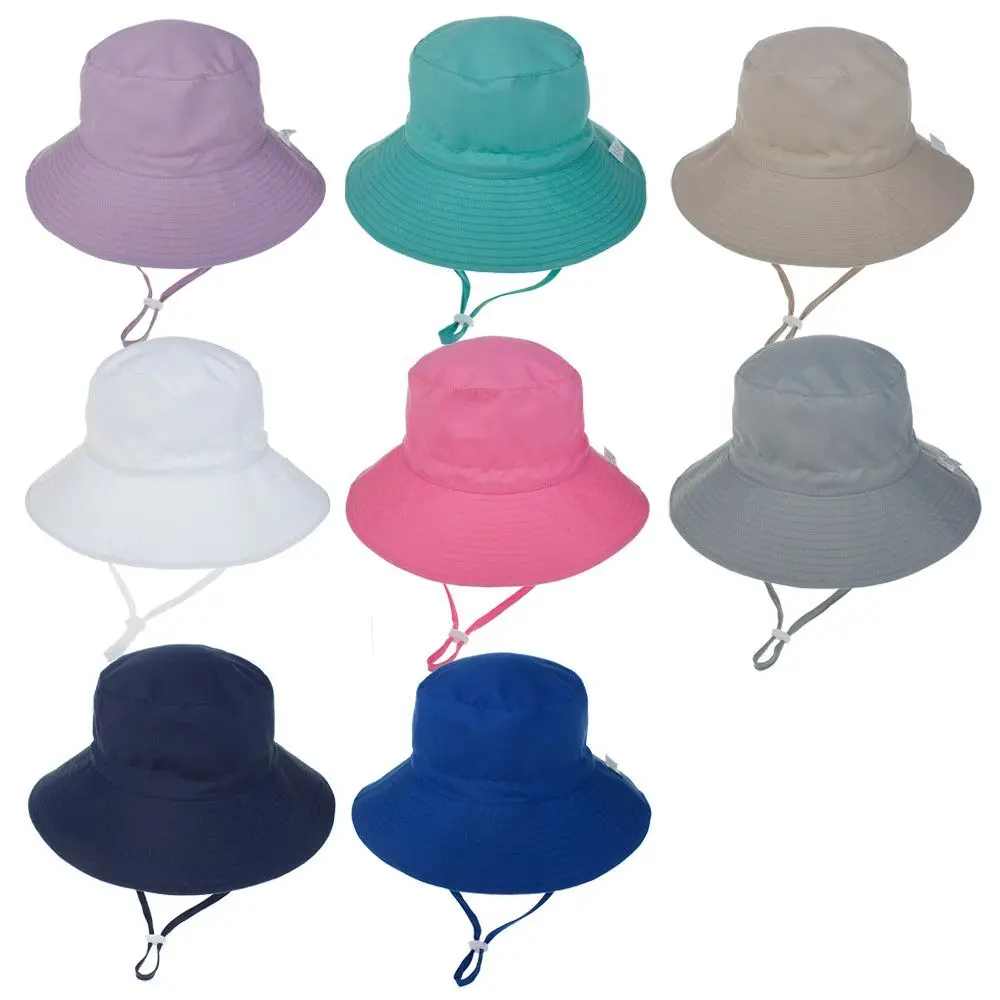 Summer For 0-8 Years Swimming Hats Neck Ear Cover Wide Brim Beach Cap Baby Sun Hat Bucket Hat with Adjustable Chin Strap
