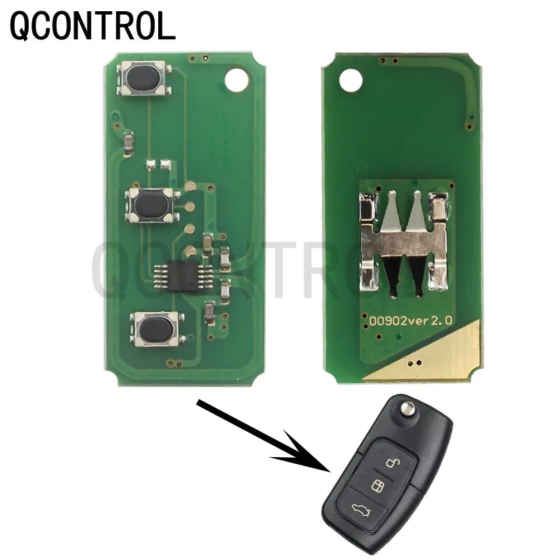 Qcontrol Car Remote Key Circuit Board Per Ford Fusion Focus Mondeo Fiesta Galaxy Vehicle Flip Key