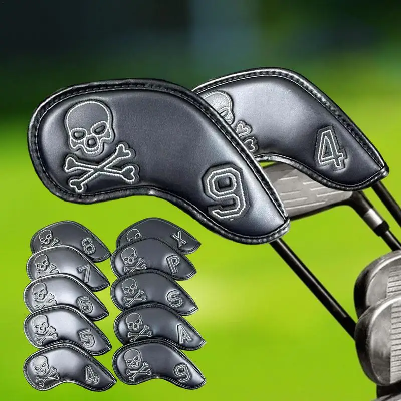 

Golf Drivers Putter Wedges Irons Club Head Cover Anti-Rust Anti-Scratch Golf Club Complete Sets Headcover PU Leather 10Pcs/Set