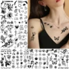 10pcs Waterproof Temporary Tattoo Sticker Dark Wolf Lion Tiger Eagle Snake Deer Skeleton Scorpion Body Art Arm Tattoo Women Men 2