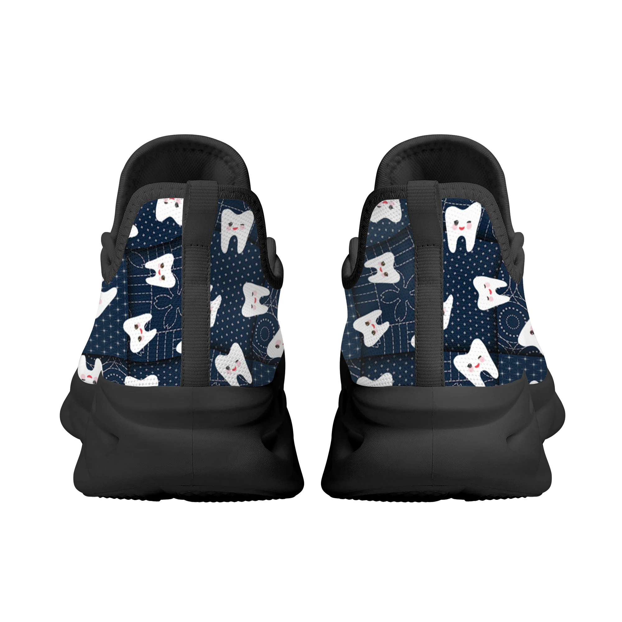 Women Platform Sneakers Cute Manga Teeth Print Casual Flat Shoes Dental Design Non-slip Lace Up Jogging Shoes Chaussure Femme