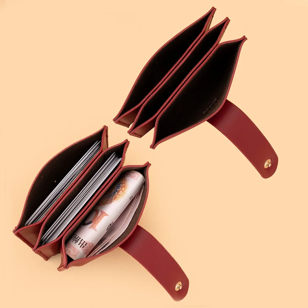 Baellerry Women's Snap Button Short Wallet PU Leather Fashion Clutch Coin Purse with Card Slots Slim Zip Pocket Gift for Her