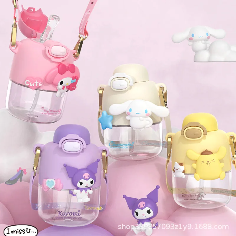 

Кубок для студентов с героями аниме Sanrio, симпатичная пластиковая соломенная чашка с героями мультфильмов, детская чашка для воды Kuromi My Melody для мальчиков и девочек, детские подарки