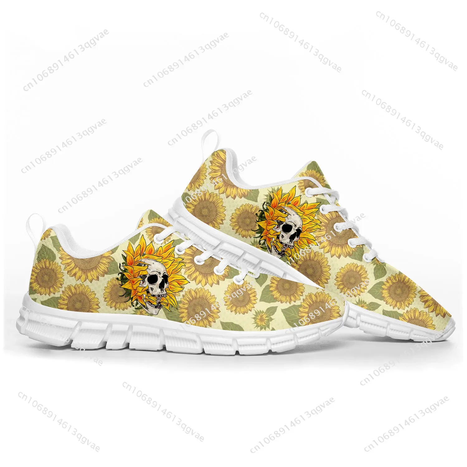 Sunflower Skull Sports Shoes Mens Womens Teenager Kids Children Customized Sneakers Tailor Made Shoe High Quality Couple White