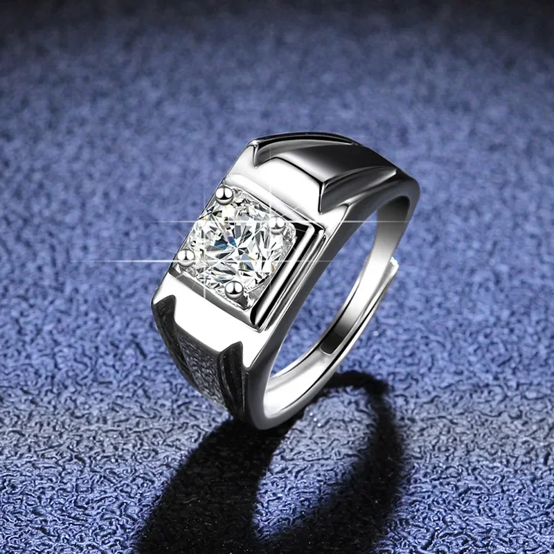 

Роскошное Платиновое кольцо PT950 кольца с муассанитом для мужчин 1 карат бриллианты ювелирные изделия оригинальные Certificados обручальные кольца