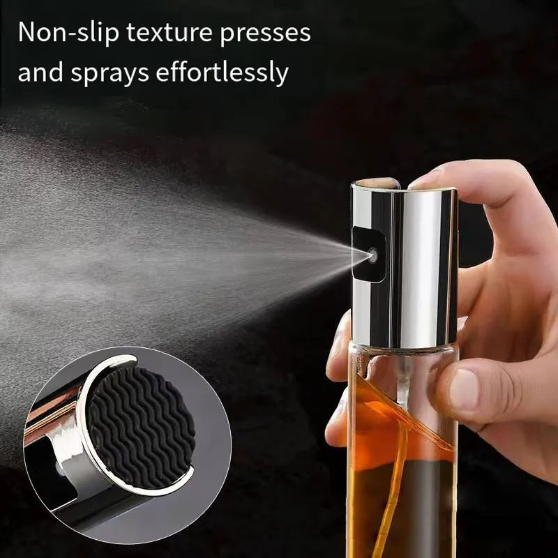 Oil Spray Kitchen Oil Bottle Glass Press Type Barbecue Olive Atomization