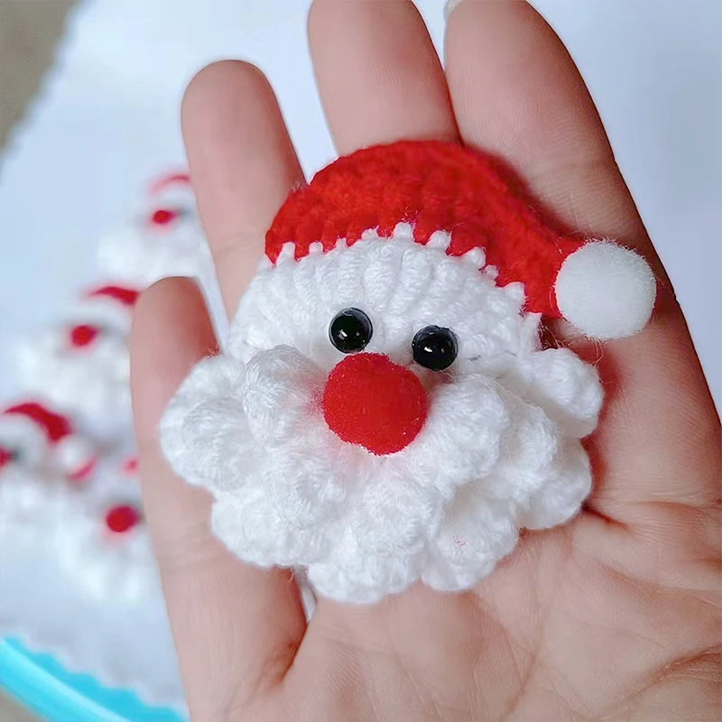 

5Pcs Semi-Finished Father Christmas Accessories Cute DIY Handmade Sewing Crochet Clothes Hat Scarf Bag Hairpin Brooch Decoration