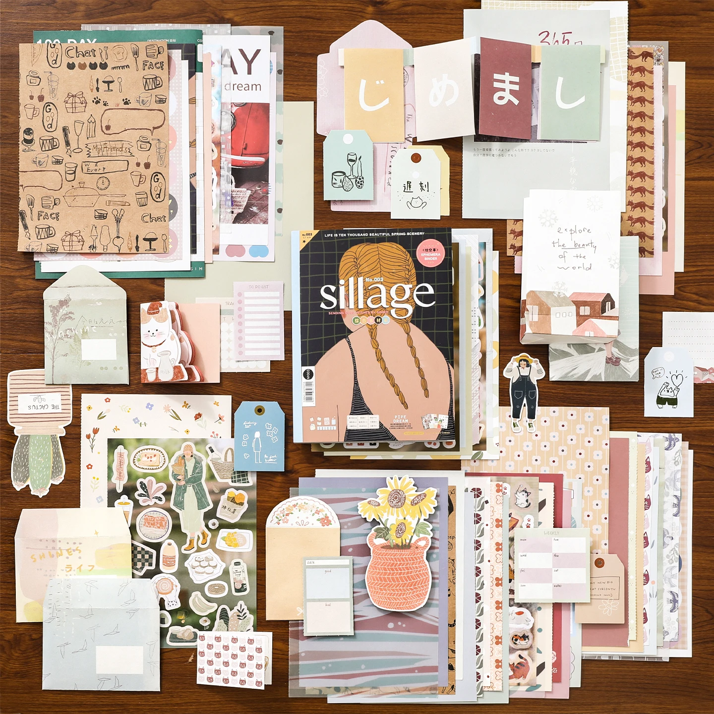 Set di 58 Pezzi di Carta Bianca e Carta per Tracciare, Kit di Decorazioni per Scrapbook, Stile Misto per Decorazione di Diari - immagine 4