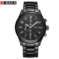 ساعة CURREN 8046 للرجال كوارتز مقاومة للماء بسوار فولاذي للأعمال للرجال 1