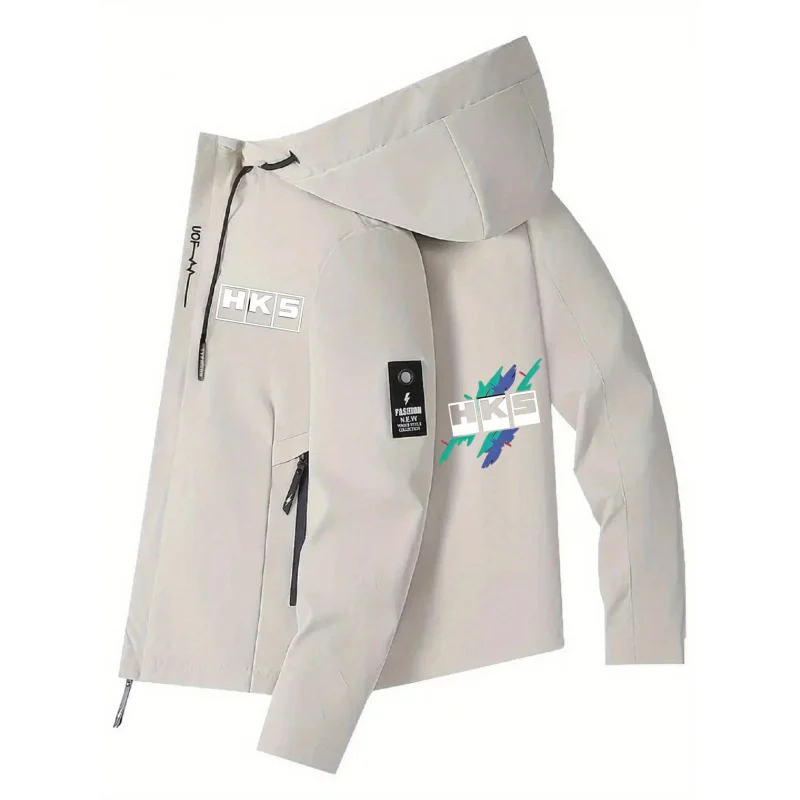 Men's Hooded Jacket – Lightweight four-season outerwear with a zipper design, suitable for hiking and urban wear.